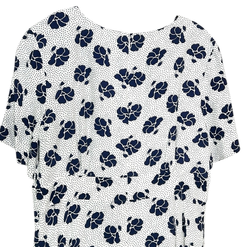 Boden White Midi Dress with Navy Floral Print - Picture 7 of 10